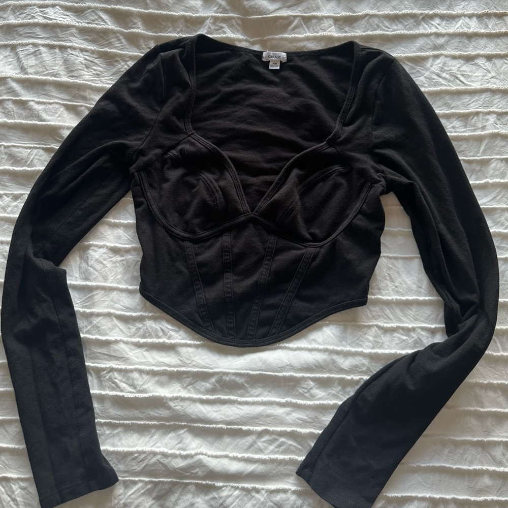Garage Long Sleeve Corset Top